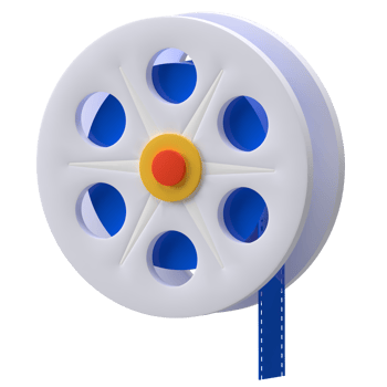 3D Movie Reel Icon for Cinema and Film Production png