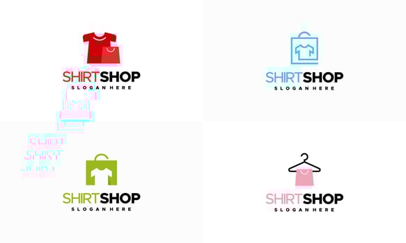 Set of Cloth Shop logo designs concept , apparel Shop logo template vector