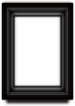 3d black frame picture border transparent background. png