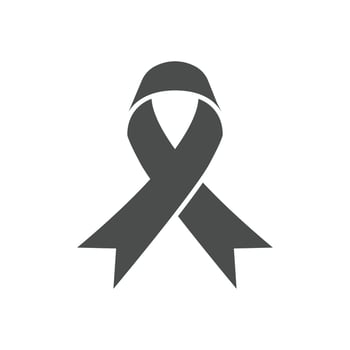 Icon symbol of struggle and awareness, black ribbon. Ideal for educational materials and information vector