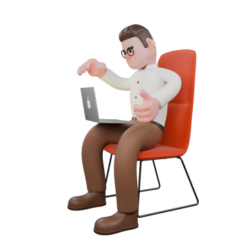 Illustrated of Male Social Planner. A male sociologist is sitting in a chair and wants to close the labtop screen he is lapping. Male png