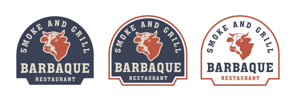 Rustic Vintage BBQ Grill, Barbecue, Barbeque Label Stamp Logo design vector