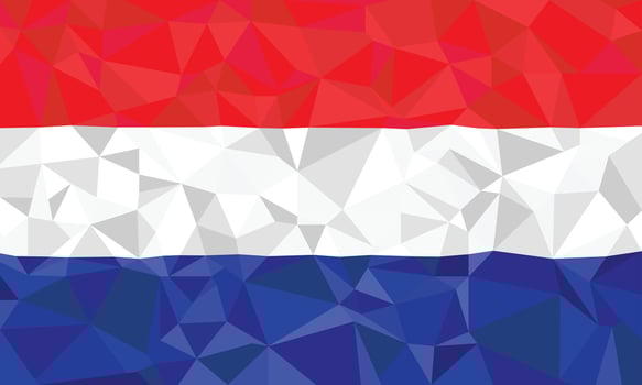 netherlans polygonal flag mosaic background vector