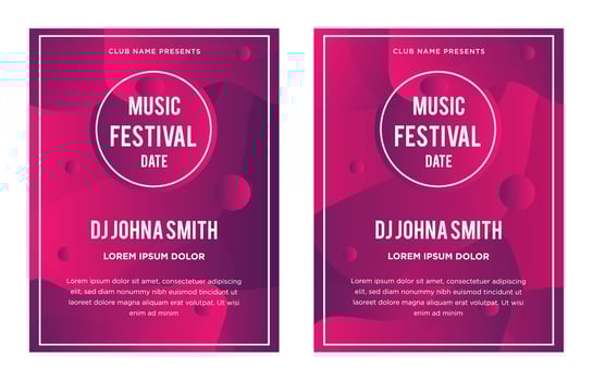 Modern abstract fluid purple magenta circle shape colors on vivid gradient background for Brochure, Flyer, Poster, leaflet, A4 size vector