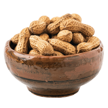 Peanuts in a bowl front view isolate on transparency background png