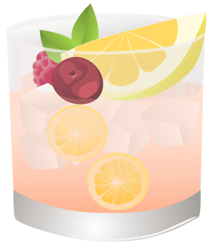 Pink cherry lemonade cocktail drink png