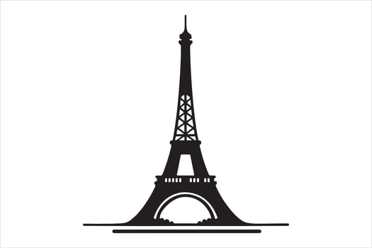 Eiffel tower in france silhouette art illustration vector