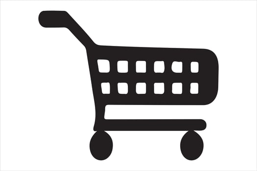 E commerce shopping cart silhouette art illustration isolated on white background vector