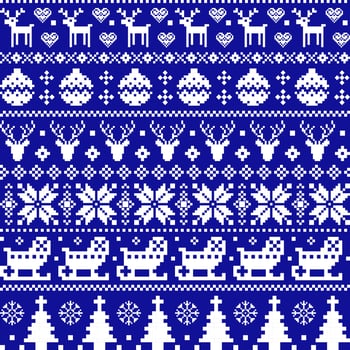 Christmas illustration, blue Christmas wallpaper, pattern, cross stitch, high resolution, fabric decoration for textile, clothing, embroidery, Christmas, curtain, fabric vector