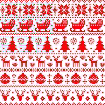 Christmas illustration, Christmas wallpaper, pattern, cross stitch, background, high resolution, fabric decoration for textile, clothing, embroidery, Christmas, curtains, fabric vector