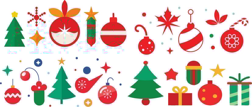 A Set Of Christmas Ornament Illustration vector