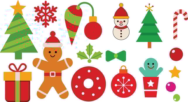 Different Kinds Of Christmas Ornament Illustration vector