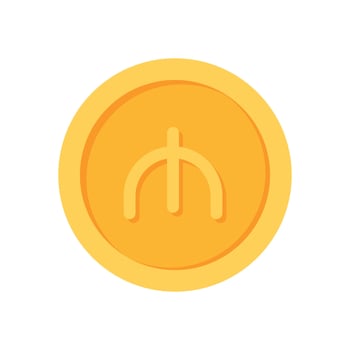 Azerbaijan Manat Gold currency coin flat icon design illustrations vector