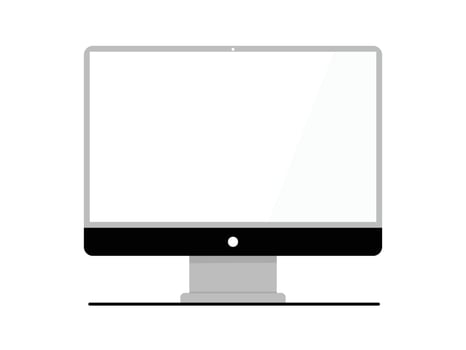 Empty digital desktop monitor display flat design vector