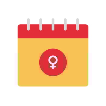 female gender icon on calendar appointment flat design vector
