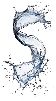 a splash of water on a curve shape bold lines stunning isolate on transparency background png
