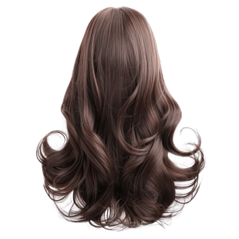 Modern Stylish Korean women hair wig, fashionable hairstyle isolate on transparency background png