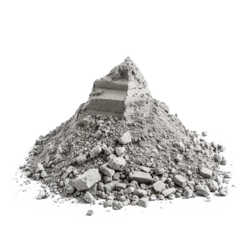 Cement dust pile isolate on transparency background png