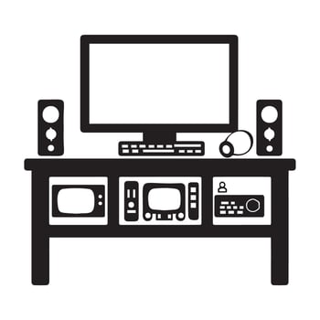 Modern Home Entertainment Setup Illustration vector
