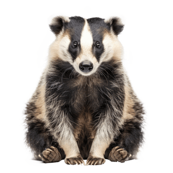 Badger full body isolate on transparency background png