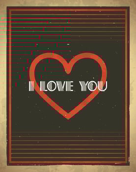 Retro Valentine's Day card vector