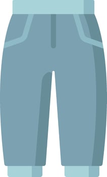 A pair of blue shorts with a zipper vector