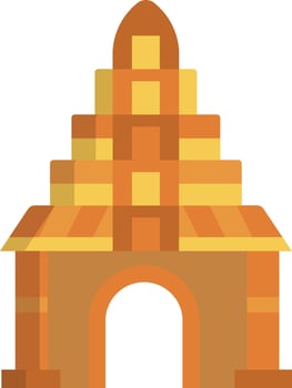 An illustration of a temple with a doorway vector