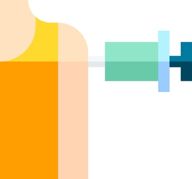 Illustration of a man getting an injection vector