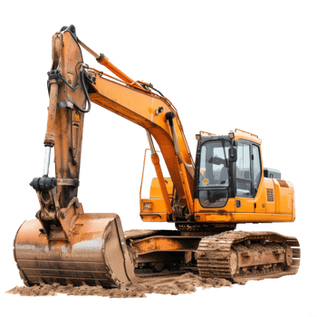 excavator for construciton isolate on transparency background png