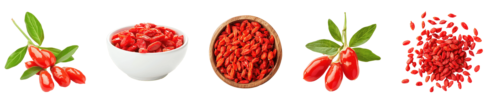Fresh Goji berry with green leaves isolate on transparency background png