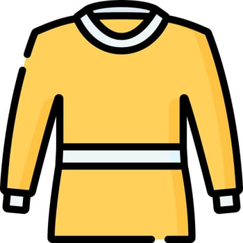 A yellow shirt with a white stripe vector