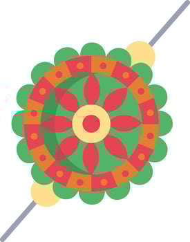 A colorful rakhi on a white background vector