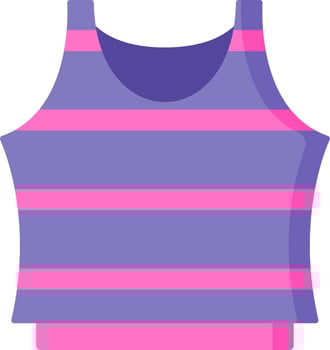 A purple and pink tank top with a pink stripe vector