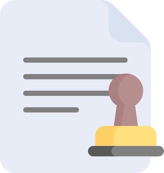 A stamp on a document with a paper vector