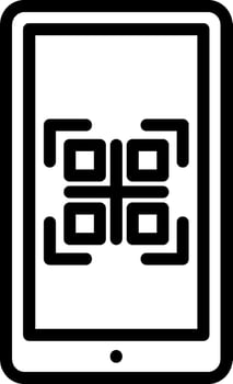 A tablet with a qr code on it vector