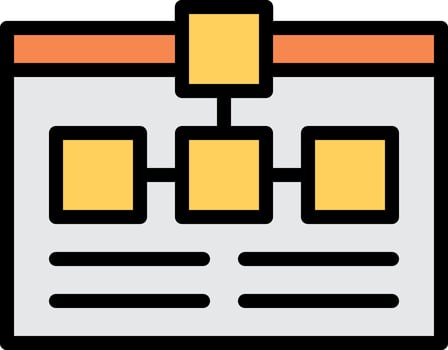 A calendar icon with a yellow border vector
