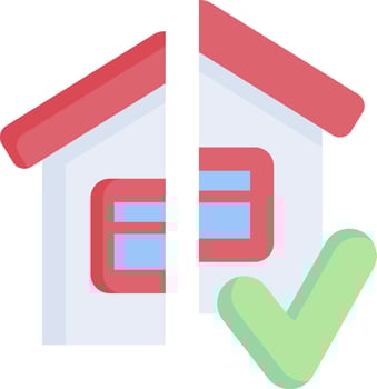A house with a tick and a check mark vector