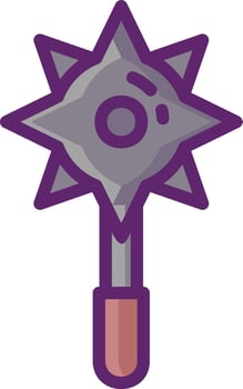 A purple and black star shaped weapon vector