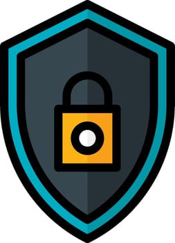 A shield with a lock on it vector