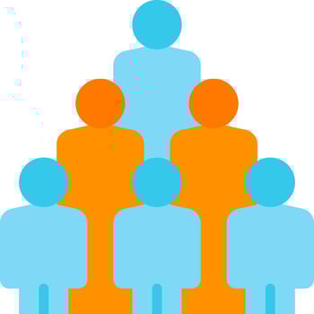 A group of people standing in a pyramid vector