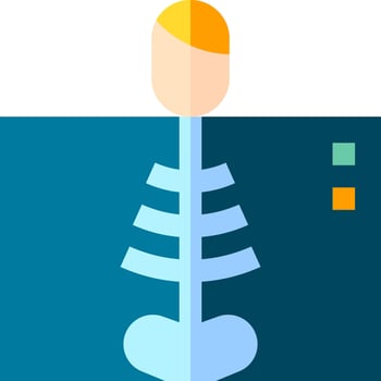 A person with a skeleton in the background vector