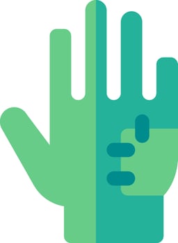 A green hand with a finger pointing to the other side vector