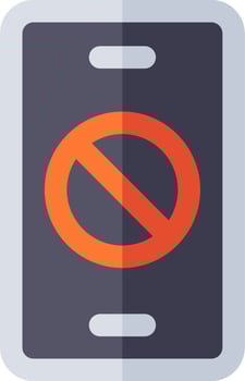 No phone sign icon vector