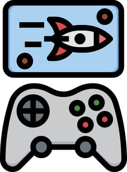 A game controller and a rocket vector