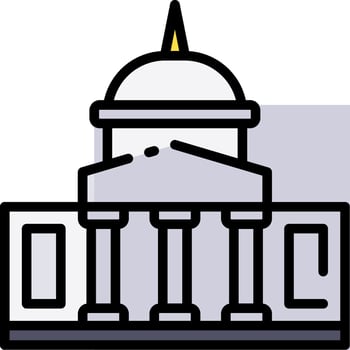 A building with a dome and columns vector