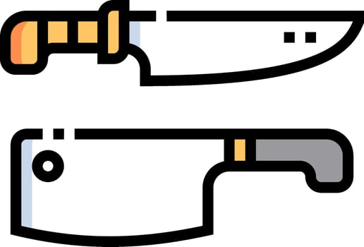A knife and a knife with a knife on it vector