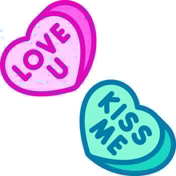 Valentine candy hearts clipart vector