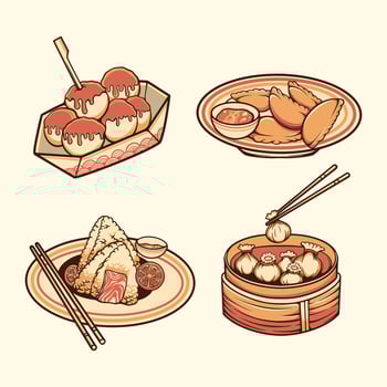Japanese food illustration design vector