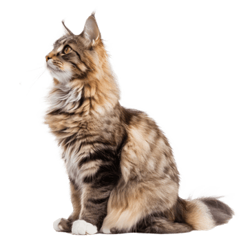 Maine Coons pet side view full body isolate on transparency background png