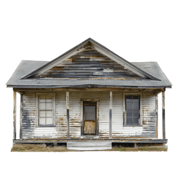 Ranch House front view full length isolate on transparency background png
